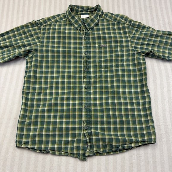 Columbia Other - Columbia Men Long Sleeve Button Down Green Shirt Plaid Check Size Large